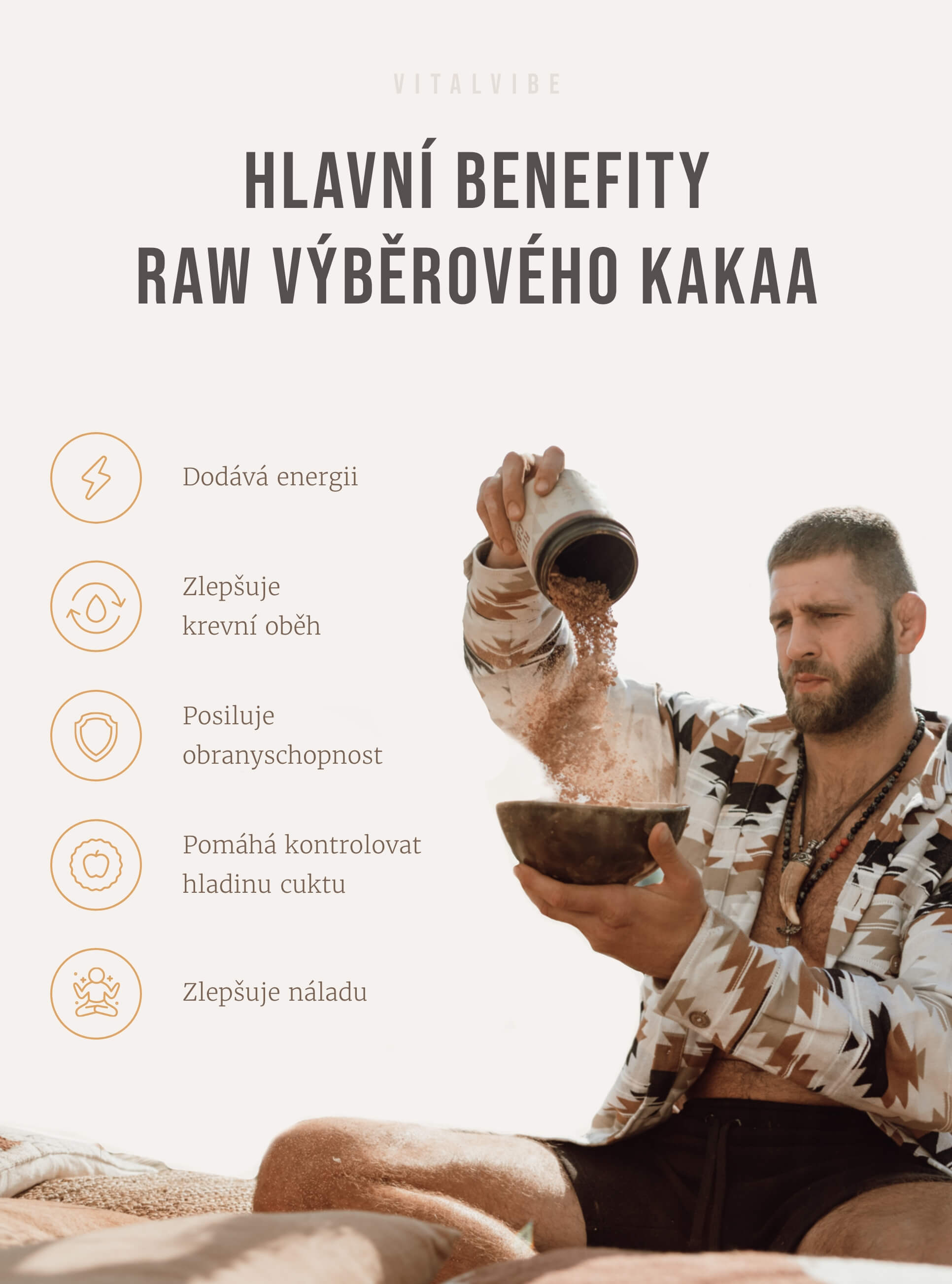 Benefity raw výběrového kakaa