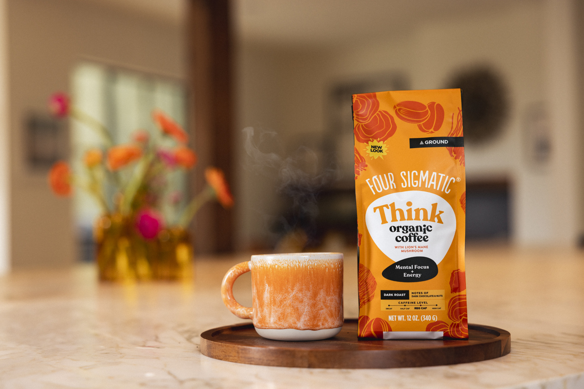 Prvotřídní mletá káva Arabica s funkční houbou Lion’s Mane a Chaga pro podporu soustředění a myšlení
