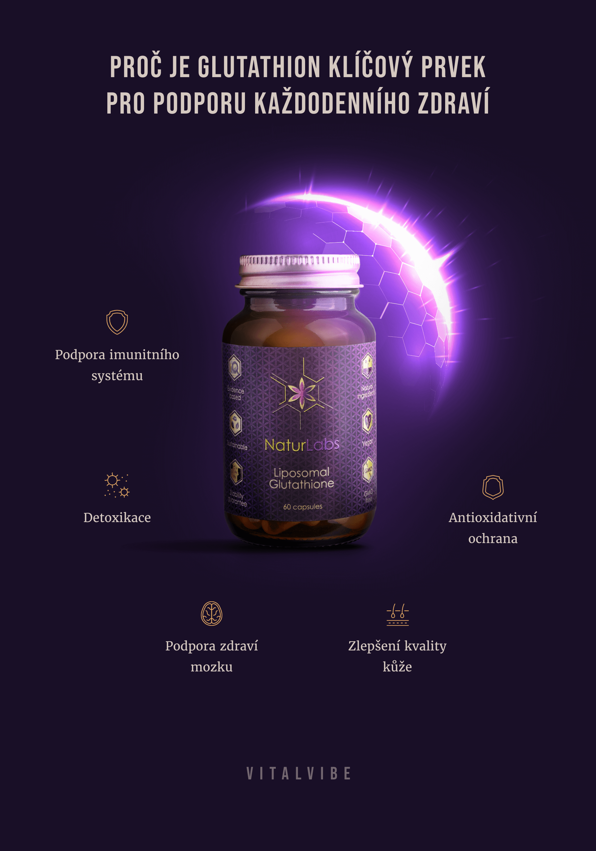 Liposomální glutathion - antioxidant pro podporu imunity, detoxikace, mozku a kvality kůže