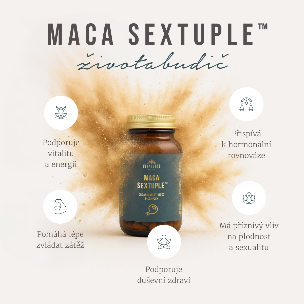 Maca Sextuple – životabudič pro podporu energie a hormonální rovnováhy