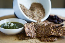 Flax Crackers with Mint Chutney